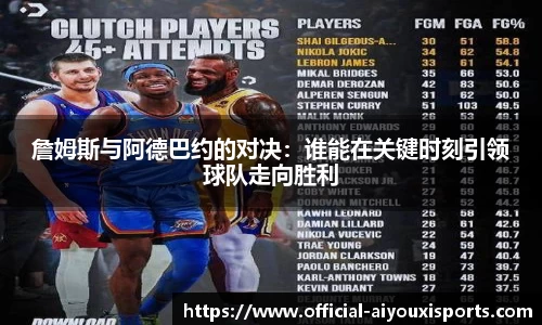 詹姆斯与阿德巴约的对决：谁能在关键时刻引领球队走向胜利